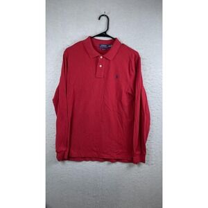 Polo Ralph Lauren Polo Shirt Boys XL‎ Red Classic Fit Long Sleeve Pique